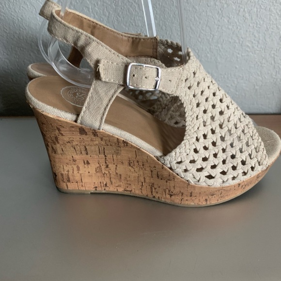 SO macrame type sandals wedge heel size 8.5 - Picture 6 of 12